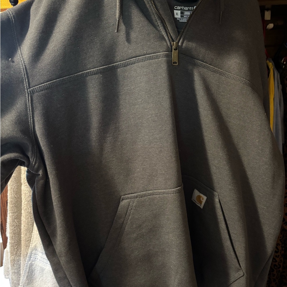 Carhartt Men's Dark Gray Zip-Up Sweater